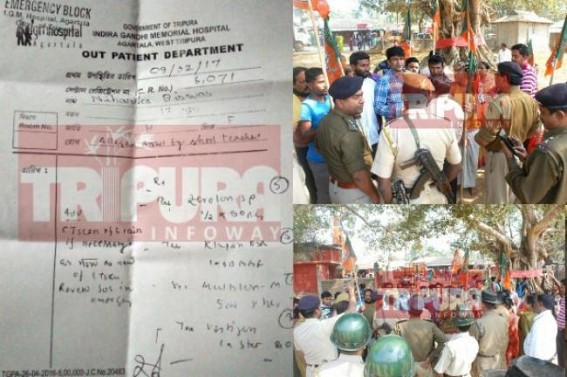 Tripura teacher caused serious brain injuries to 12 yrs girl student : victim admitted to IGM Hospital; opposition staged protest 